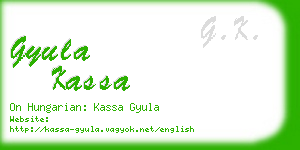 gyula kassa business card